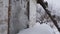 Winter snow landscape in an abandoned village