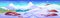 Winter snow mountain landscape cartoon background