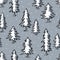 Winter snow pine trees seamless pattern
