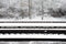 Winter snow railway track