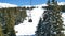 Winter snow trees Dolomites panorama cableway pov