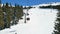 Winter snow trees Dolomites panorama cableway pov