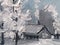 winter snow trees farmhouse landscape painting texture