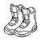 Winter Snowboarding Boots for Kids Icon. Doodle Hand Drawn or Outline Icon Style