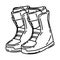 Winter Snowboarding Boots for Men Icon. Doodle Hand Drawn or Outline Icon Style