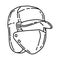 Winter Snowboarding Cap for Men Icon. Doodle Hand Drawn or Outline Icon Style