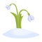 Winter snowdrop icon cartoon vector. Spring flower