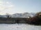 Winter snowfall mountain view from my garden