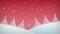 Winter snowfall on a red background. Merry Christmas and Happy New Year concept. Animated greeting card with Christmas