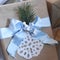 Winter Snowflake Gift Wrapping Blue Bow
