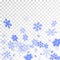 Winter snowflakes border simple vector background.