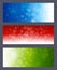 Winter snowflakes on color backgrounds - set of horizontal panoramic banners for Christmas and New Year holiday design