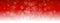 Winter snowflakes on red background - horizontal panoramic banner for Christmas and New Year holiday design