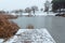 Winter snowy dock scenic landscape