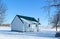 Winter Snowy Farm shed