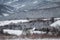 Winter snowy landscape of the transylvanian mountains