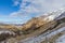 Winter snowy mountains landscape