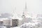 Winter snowy Tallinn. View of the old town
