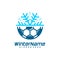 Winter Soccer logo template, Football Winter logo design vector