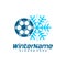 Winter Soccer logo template, Football Winter logo design vector