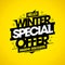 Winter special offer, massive discounts, sale vector poster or web banner