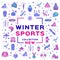 Winter sport collection, collage. Branding sports equipment and sportswear