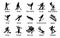 Winter sport symbols icons set, simple style