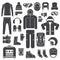 Winter Sports Clothes Outline Icons