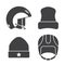 Winter Sports Head Wear Outline Icons
