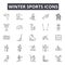 Winter sports line icons, signs, vector set, outline illustration concept