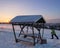 Winter sports in Vogtland at sunset