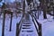 Winter at Starved Rock State Park Bluff Trail icy Stairs