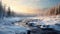 Winter Stream In Quebec: Photorealistic Terragen Landscape