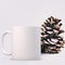 Winter styled white blank coffee mug to add custom design or quote.