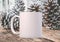 Winter styled white blank coffee mug to add custom design or quote.