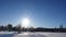 Winter sun in Are Valadalen mountains in Jamtland in Sweden