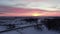 Winter sunrise drone aerial view Minnesota