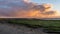 Winter sunrise landscape of the Skern area of Northam Burrows, near Appledore, North Devon.