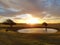 Winter sunrise over Ditchling Beacon Dew Pond