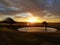 Winter sunrise over Ditchling Beacon Dew Pond