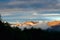 Winter sunset on the Apennine mountains, Italy.