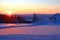 Winter sunset in the Bohemian Forest Austria