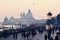Winter sunset during carnival opening weekend in Venice