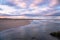 Winter Sunset over a SCenic Sandy Beach in Scotland