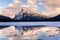 Winter Sunset over Vermilion Lakes and Mount Rundle