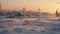 Winter Sunset In Rural Finland: A Scenic Villagecore Landscape