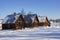 Winter Sunset in Suzdal an ancient Russian historical city