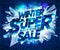 Winter super sale poster design with broken pieces of ice