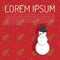 Winter super sale with a snowman on a red background. Lorem ipsum. Vector illustration