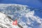 Winter in the Swiss Alps. View on the Hohsaas Glacier, 3,142 m.